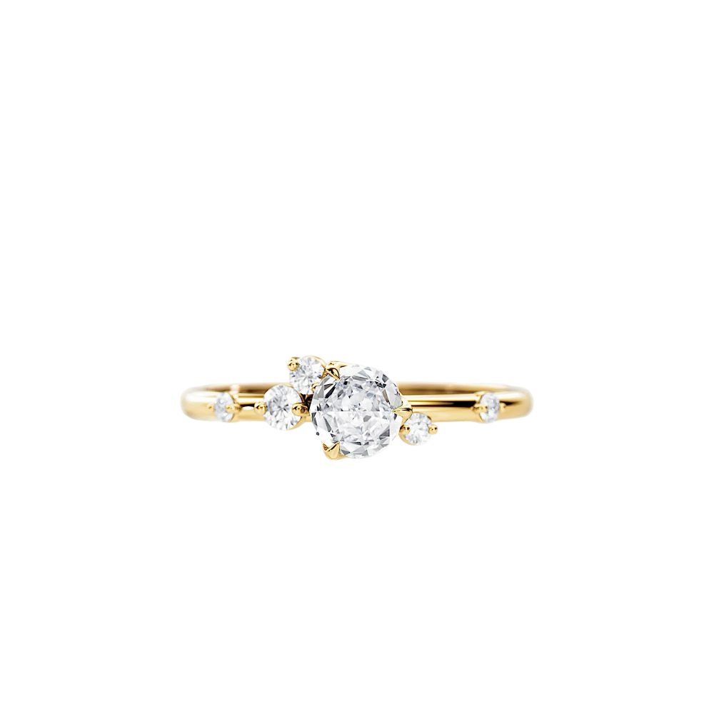 Diamantring med sidesten