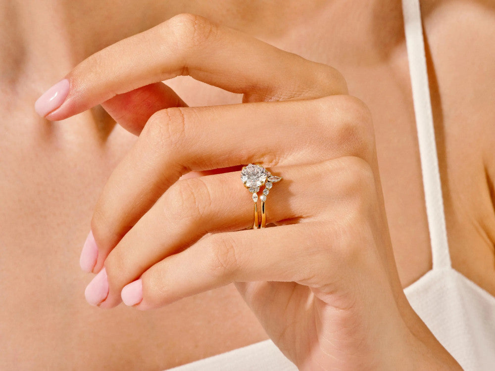 Diamantringe set - round brilliant cut