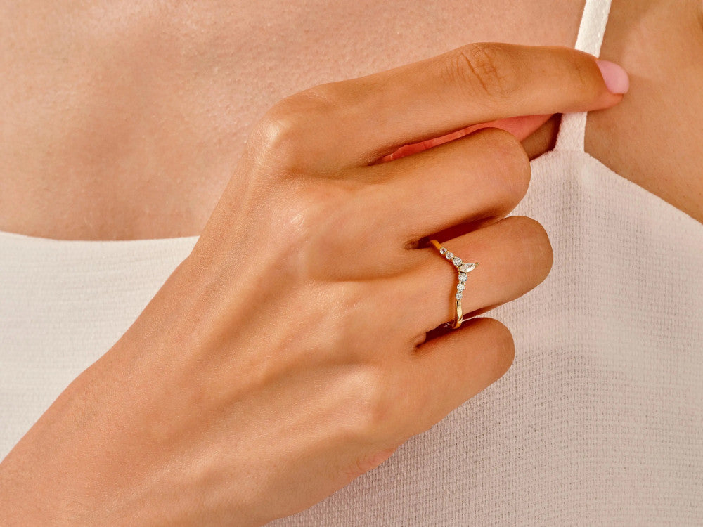 Diamantringe set - round brilliant cut