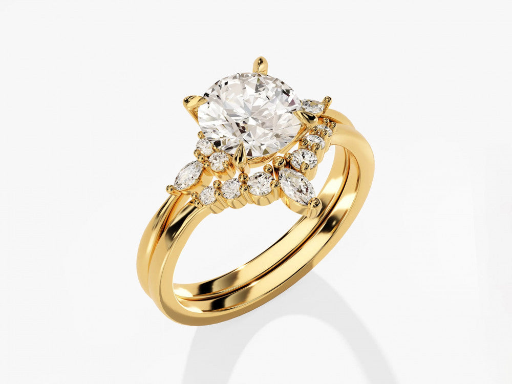 Diamantringe set - round brilliant cut