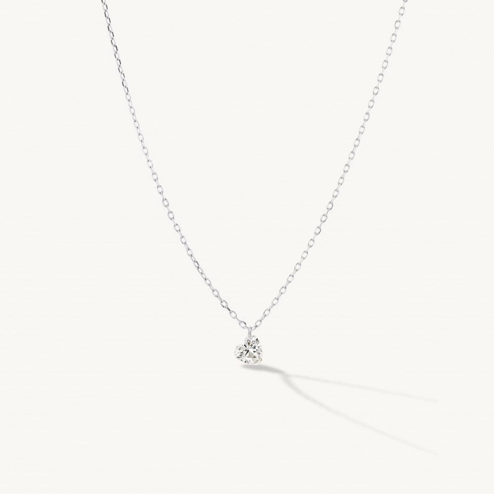 Hjerteformet diamanthalskæde (naturlig diamant)