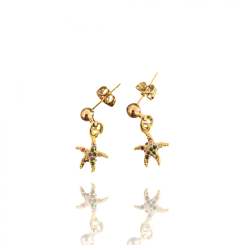 Sea star rainbow earrings