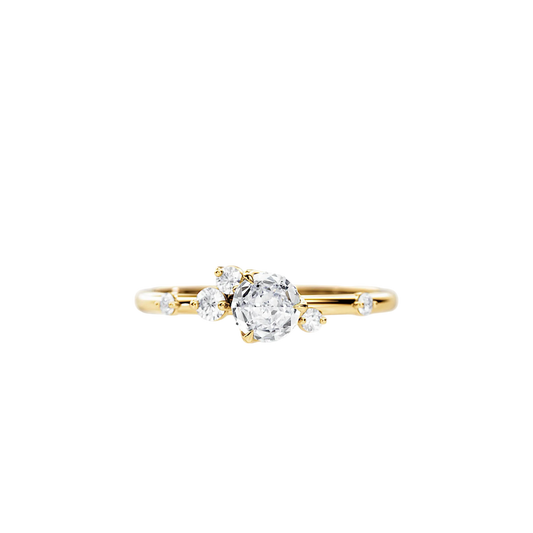 Diamantring med sidesten