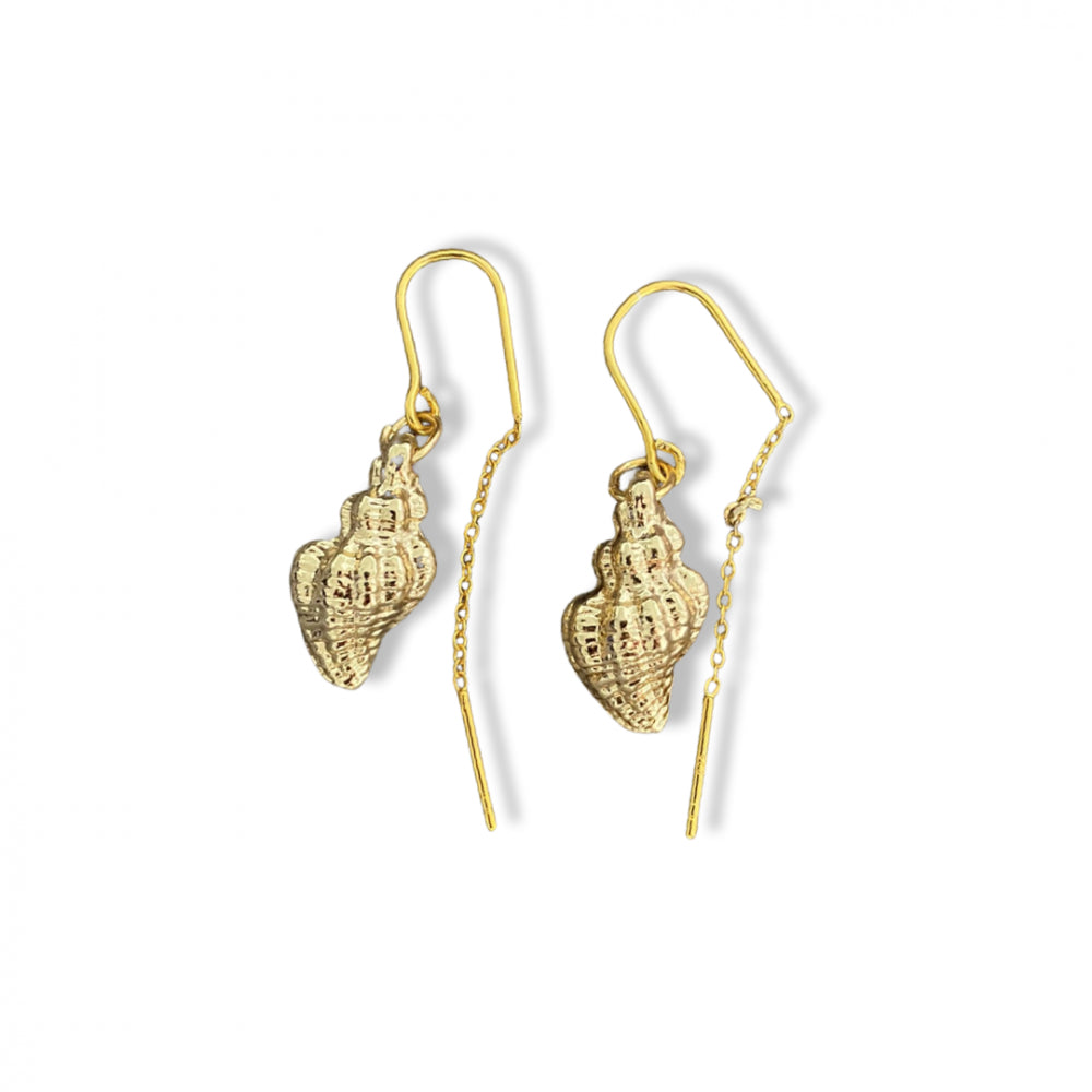 Golden shell earrings