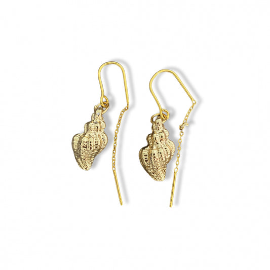 Golden shell earrings