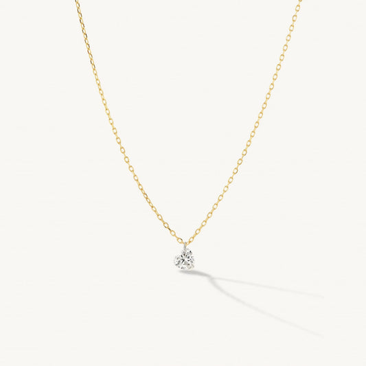 Hjerteformet diamanthalskæde (naturlig diamant)