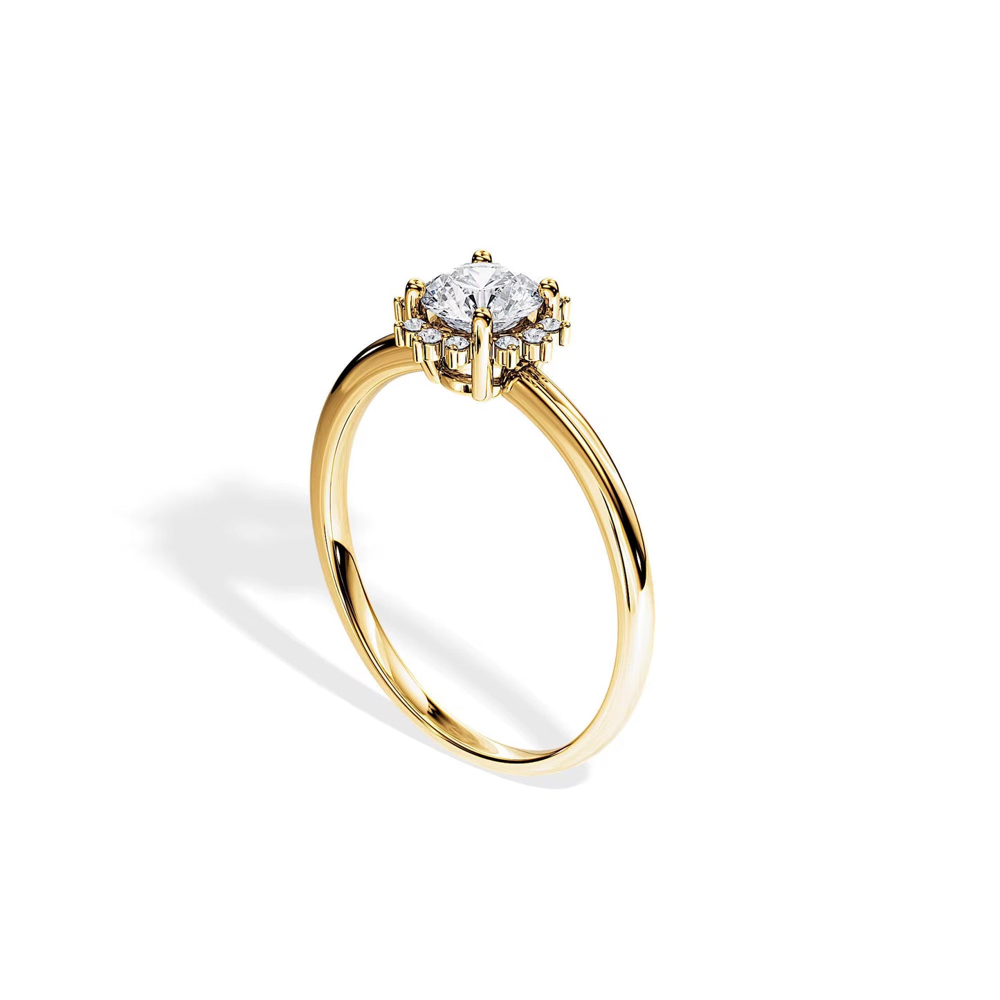 Snowflake Halo diamantring