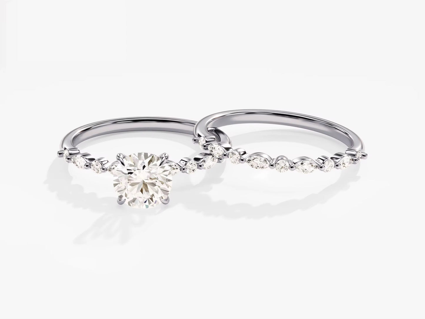 Vintage band diamantring-sæt