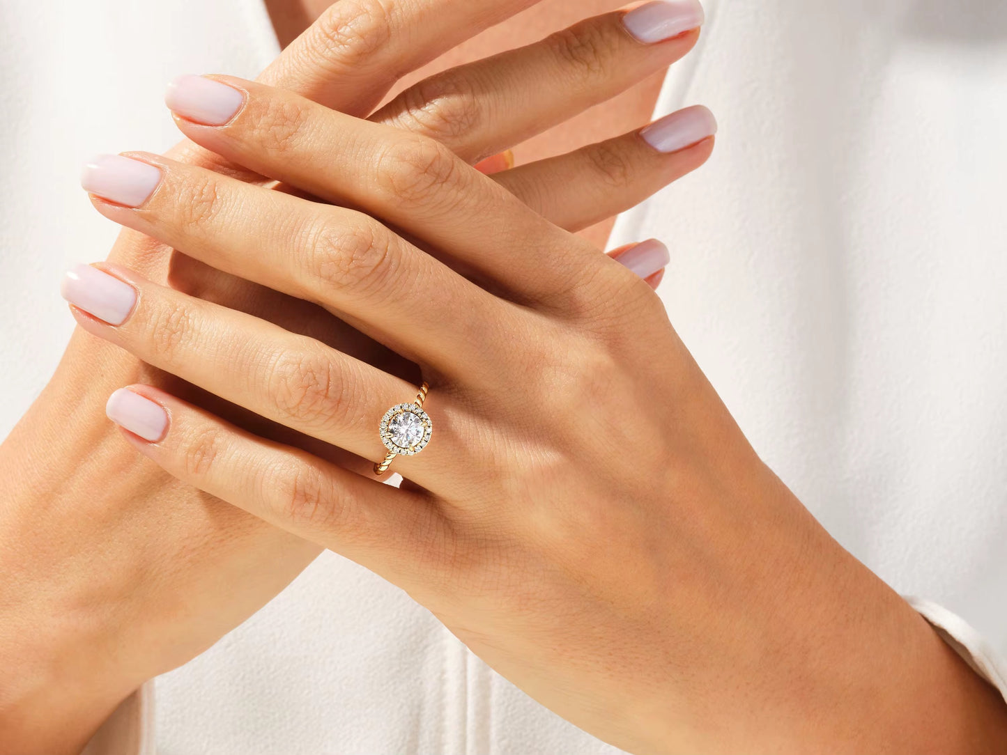 Halo-twist diamantring